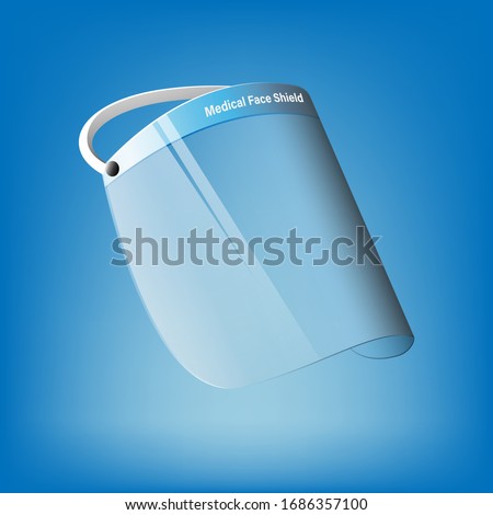 Isolated medical face shield mask on background. Pandemic covid-19 virus and protection coronavirus concept. Vector illustration design. Royalty-Free Stock Photo #1686357100