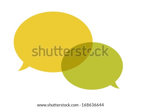 The abstract background made out of two overlapping bubbles / The pair of speech bubbles / Speech bubbles