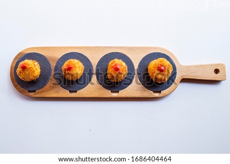 plate of homemade ham croquettes