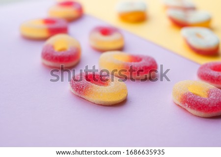 colorful candies and jellies as background