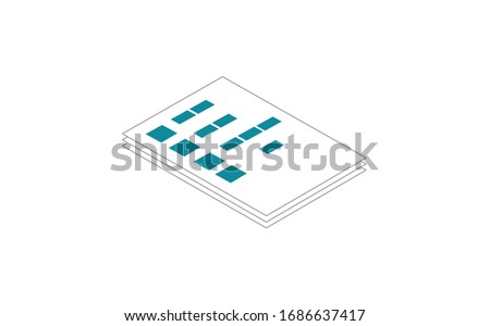 3D vector of office papers, business
