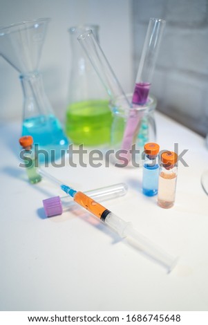 white table in the laboratory