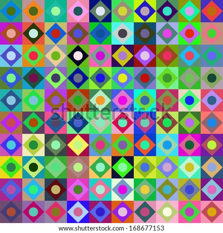 Abstract colored mosaic with fun geometric shapes