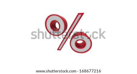 3d percent sign isolated on white background.