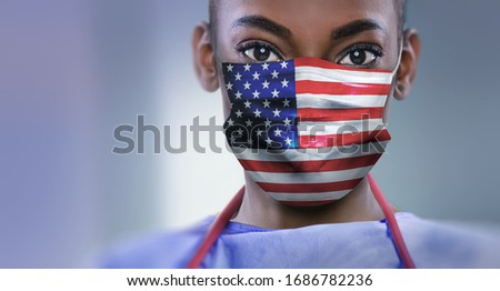 USA - Coronavirus surgical mask doctor wearing face protective m