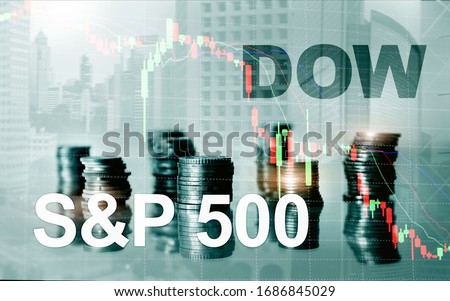 American stock market. Sp500 and Dow Jones. Financial Trading Business concept Royalty-Free Stock Photo #1686845029