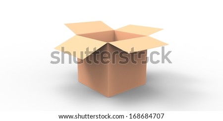 open box with realistic shadows isolated on white.