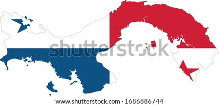 vector illustration of Map of Panama with national flag