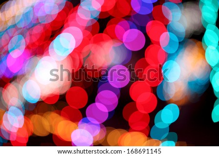 Colorful christmas bokeh light background 