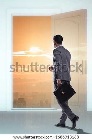 Businessman facing many business opportunities