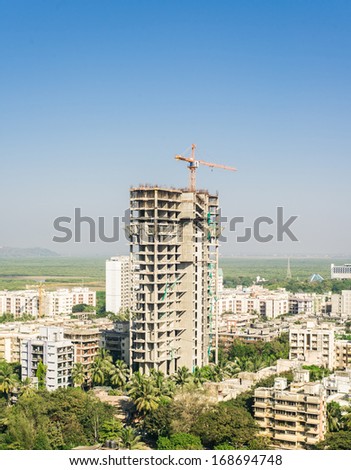 Highrise building under construction in Mumbai suberb of Borivali