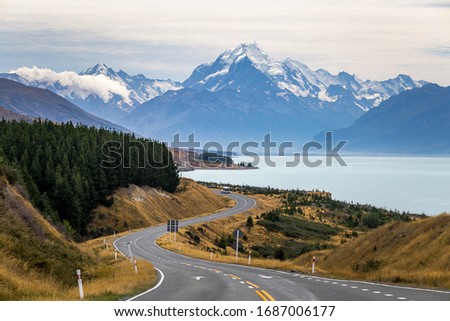 Views of Mount Cook in New Zealand Royalty-Free Stock Photo #1687006177