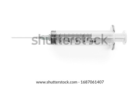 Syringes on white background with clipping path and copy space for your text. 3D Render.
