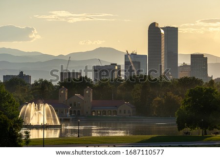 Panoramic view of Denver skyline