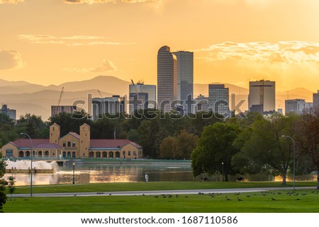 Panoramic view of Denver skyline