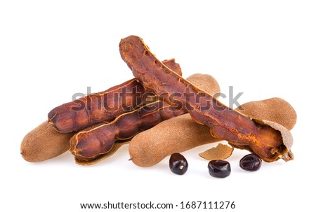 Sweet tamarind isolated on white background. full depth of field