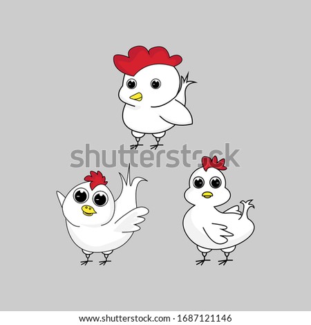 illustration vector graphic of cute  hen animal character cartoon isolated, perfect for cover, book, birthday card, gift card, wrap paper, sticker, t-shirt, memo, decoration