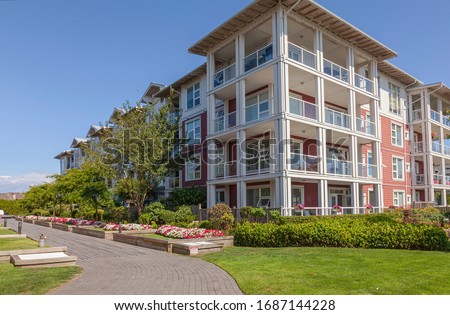 Retirement community in Richmond BC, a place for senior living. Royalty-Free Stock Photo #1687144228