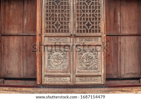 Ancient Chinese style wooden doors