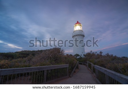 Twilight Photograph of Cape Schanck Lighthouse,When the soft glowing light from the sky when the sun is below the horizon.It is the time of beautiful picture.