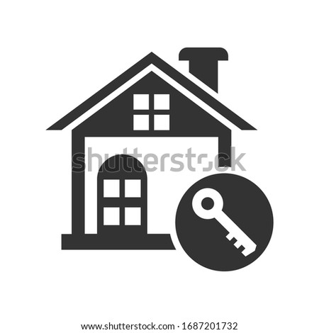 Home key security icon, vector gaphics