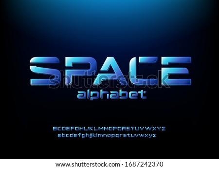 Abstract technology neon font and alphabet. techno effect logo designs. Typography digital space concept. vector illustration Royalty-Free Stock Photo #1687242370