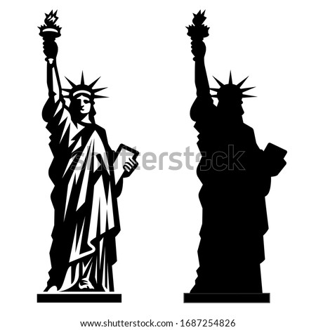 Statue of Liberty. New York landmark. American symbol. Vector silhouette Royalty-Free Stock Photo #1687254826
