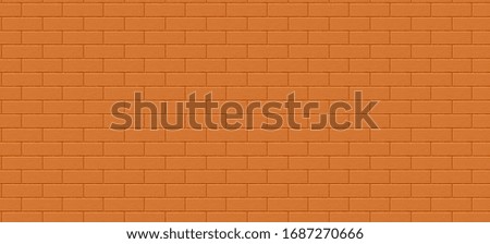 seamless panoramic orange brick wall pattern for background