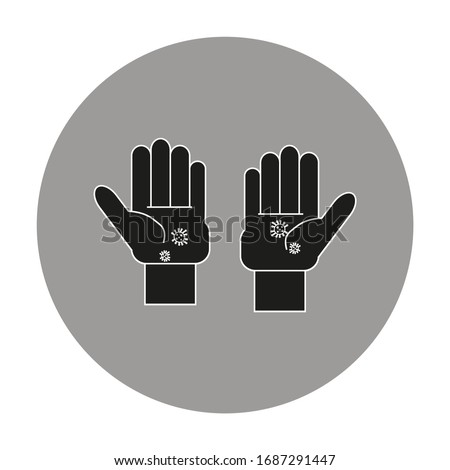 hands with virus on white background