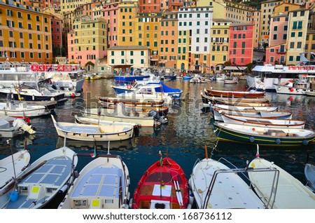 glimpse of Camogli, Genoa, Italy Royalty-Free Stock Photo #168736112