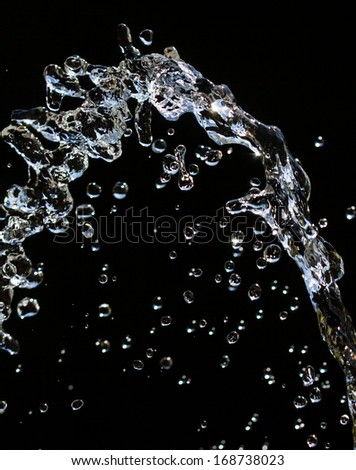 with water splashes on a black background