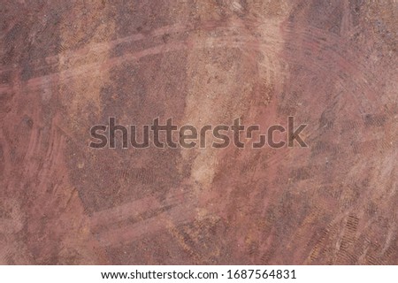 Aerial photo of red dirt sandy background texture top view
