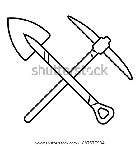 pick and shovel icon vector