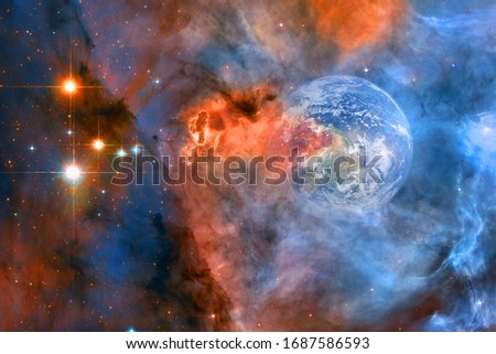 Planet Earth in outer space. Elements of this image furnished by NASA.