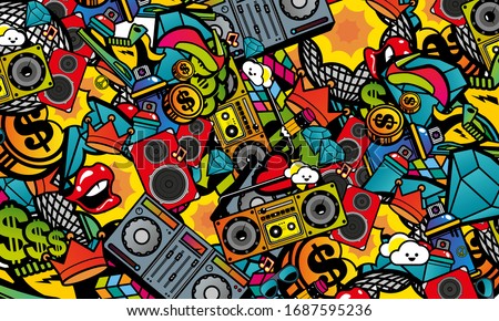 Graffitti Vector Pattern Background Wallpaper