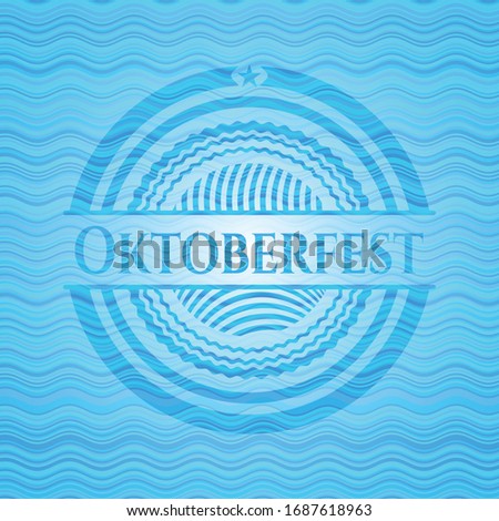 Oktoberfest water wave concept style badge. Vector Illustration. Detailed.