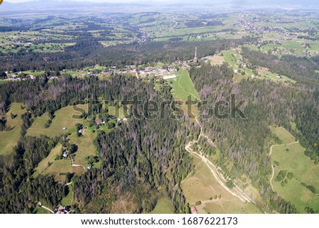 View from the plane of the Gubalowka hill near Zakopane, Poland