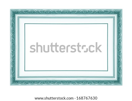green antique  picture frames. Isolated on white background