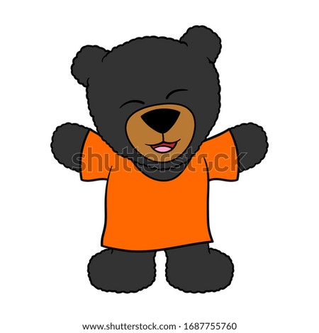 Cartoon Teddy Bear Wearing a Blank Shirt