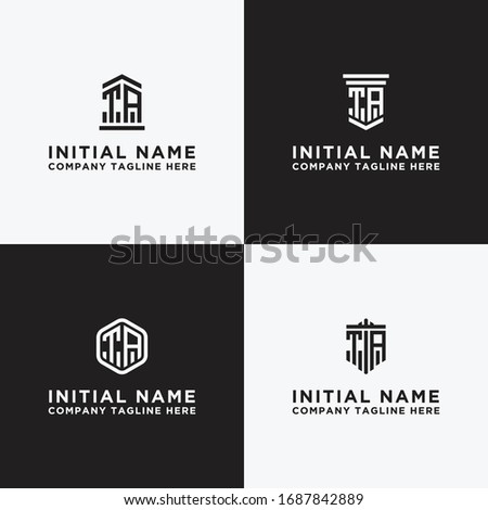 Inspiring logo design Set, for companies from the initial letters of the TA logo icon. -Vectors