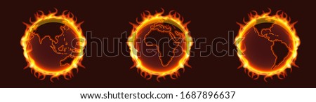 Planet earth, burning in flames of fire,  vector illustration