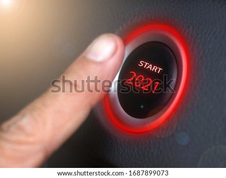 2021,Press the start button 2021 Concept of the New Year Two thousand twenty-one