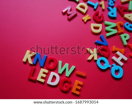 layout of colored letters on the topic of knowledge and education 