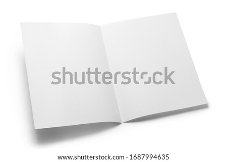 Folded sheet of white paper, isolated on white background Royalty-Free Stock Photo #1687994635