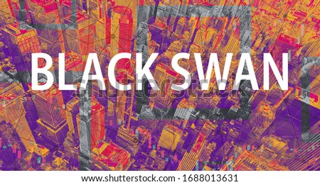 Black Swan theme with Manhattan New York City skyscrapers