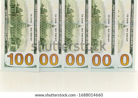 one billion dollars on a white wall Royalty-Free Stock Photo #1688014660