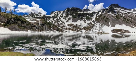 Panoramic view of scenic landscape in Mount Baker ski area