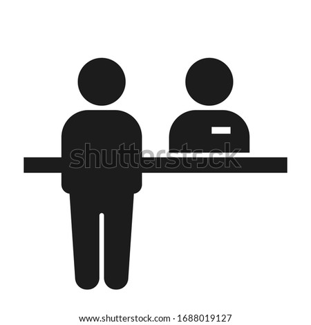 Reception assistant and customer icon. Isolated vector illustration. Royalty-Free Stock Photo #1688019127
