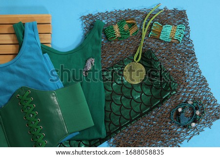 Mermaid Fashion With Jewelry and Fishing Net 