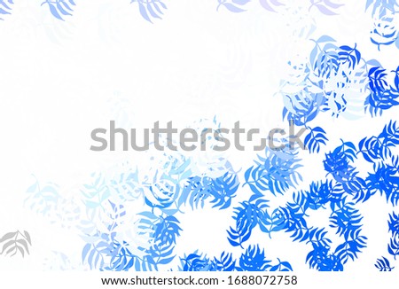 Light Pink, Blue vector doodle template with leaves. A vague abstract illustration with leaves in doodles style. Hand painted design for web, wrapping.